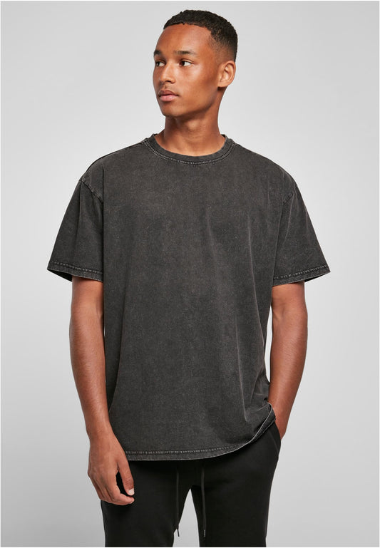 Acid Washed Heavy Oversized T-shirt - black