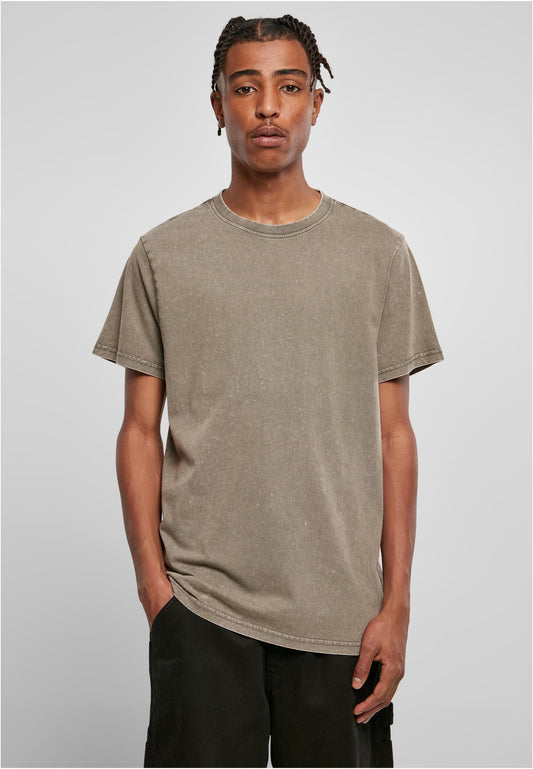 Acid Washed T-shirt - Dark khaki